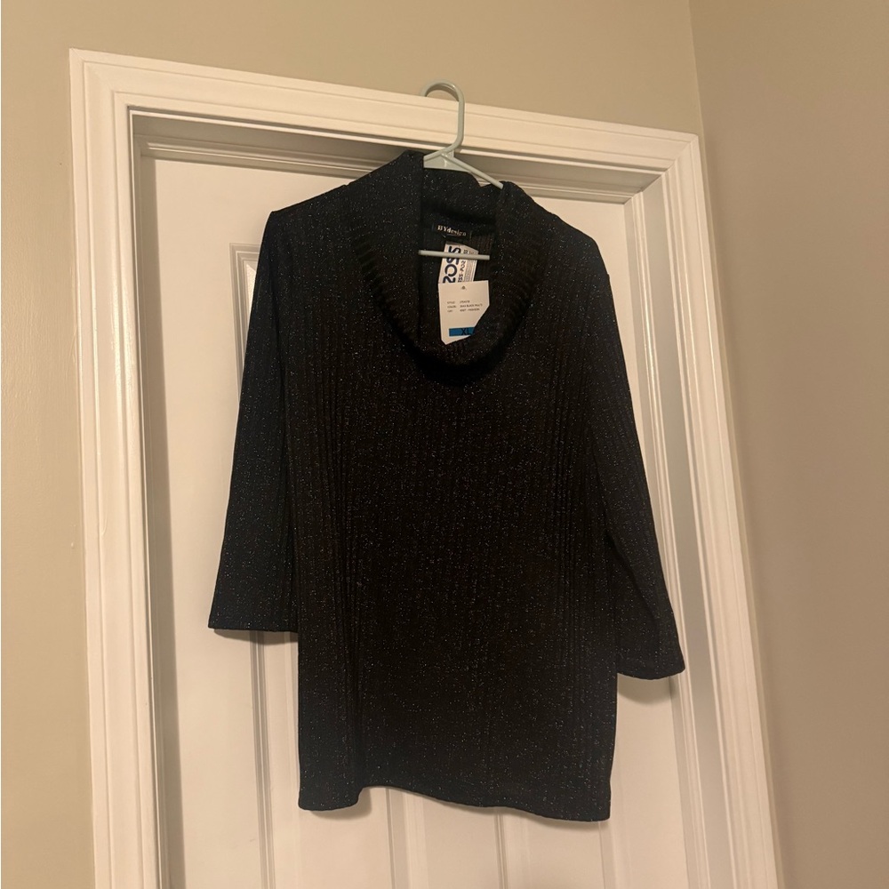 NWT Multicolor Sparkle ¾ Sleeve Blouse Size XL